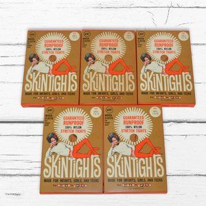 Vintage 1970's Sugar 'n Spice Skin Tights Girls Stretch Tights x 5 Gold NOS
